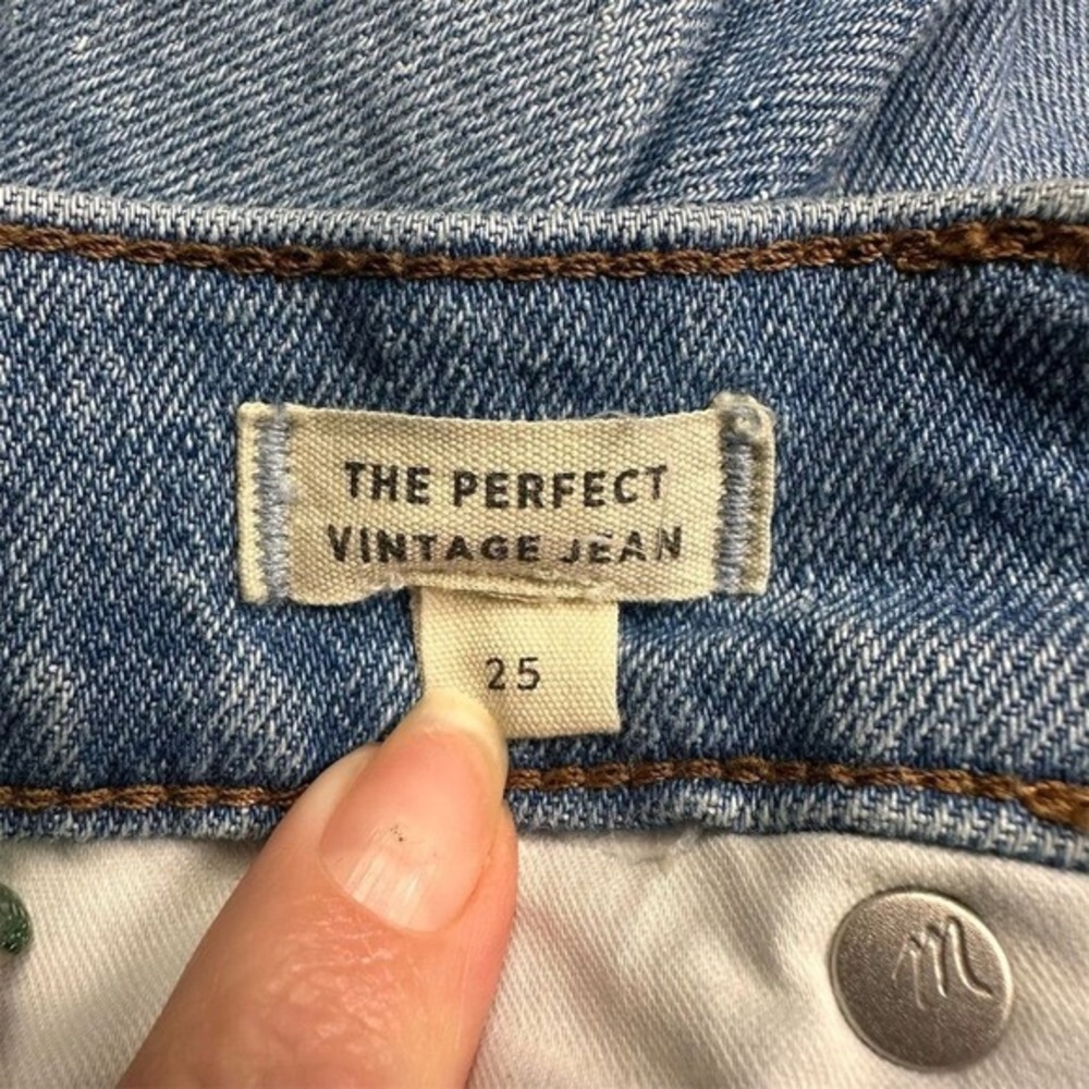 Madewell Women's Perfect Vintage Jean Size 25 Blue‎ Distressed Coney Wash - Picture 8 of 13